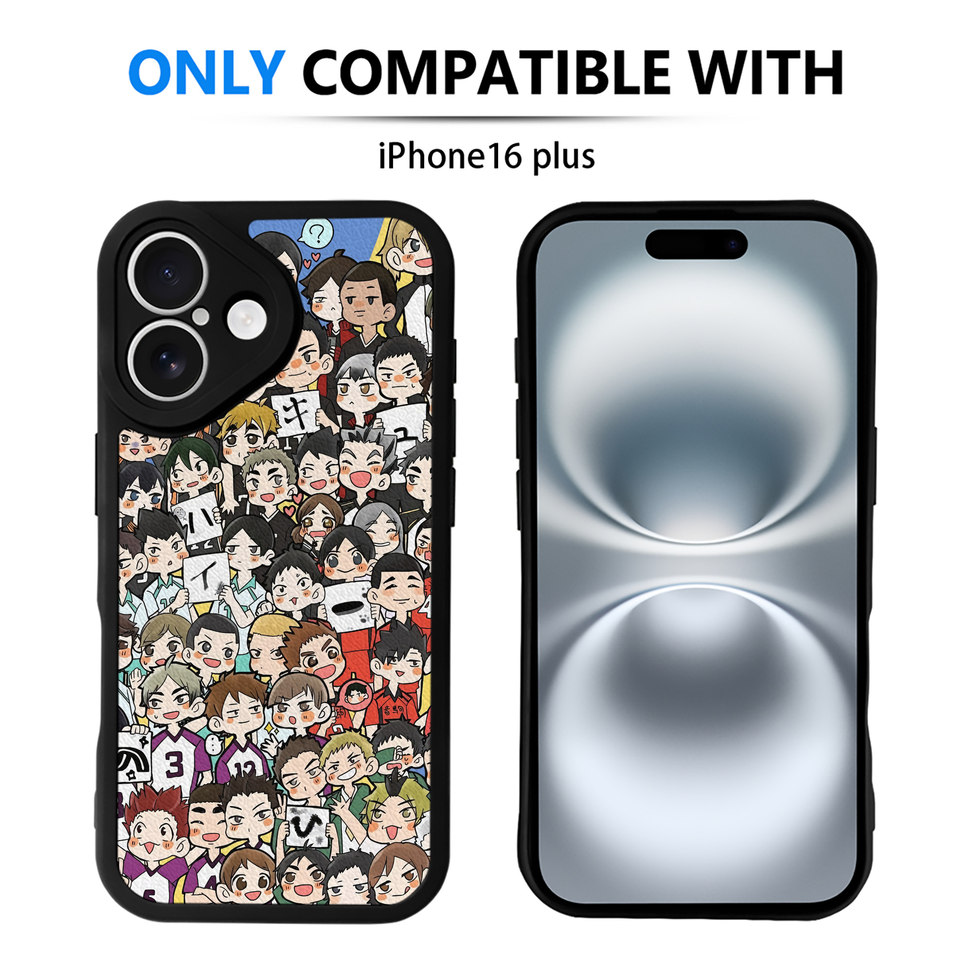 （画像用） ハイキュー!! Haikyu!! 【iPhone 16シリーズ対応】シリコンスマホケース（レザー調） 材質：シリコン